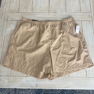 Gap Fit Quick Dry Tan Elastic Waist Shorts XL NWT